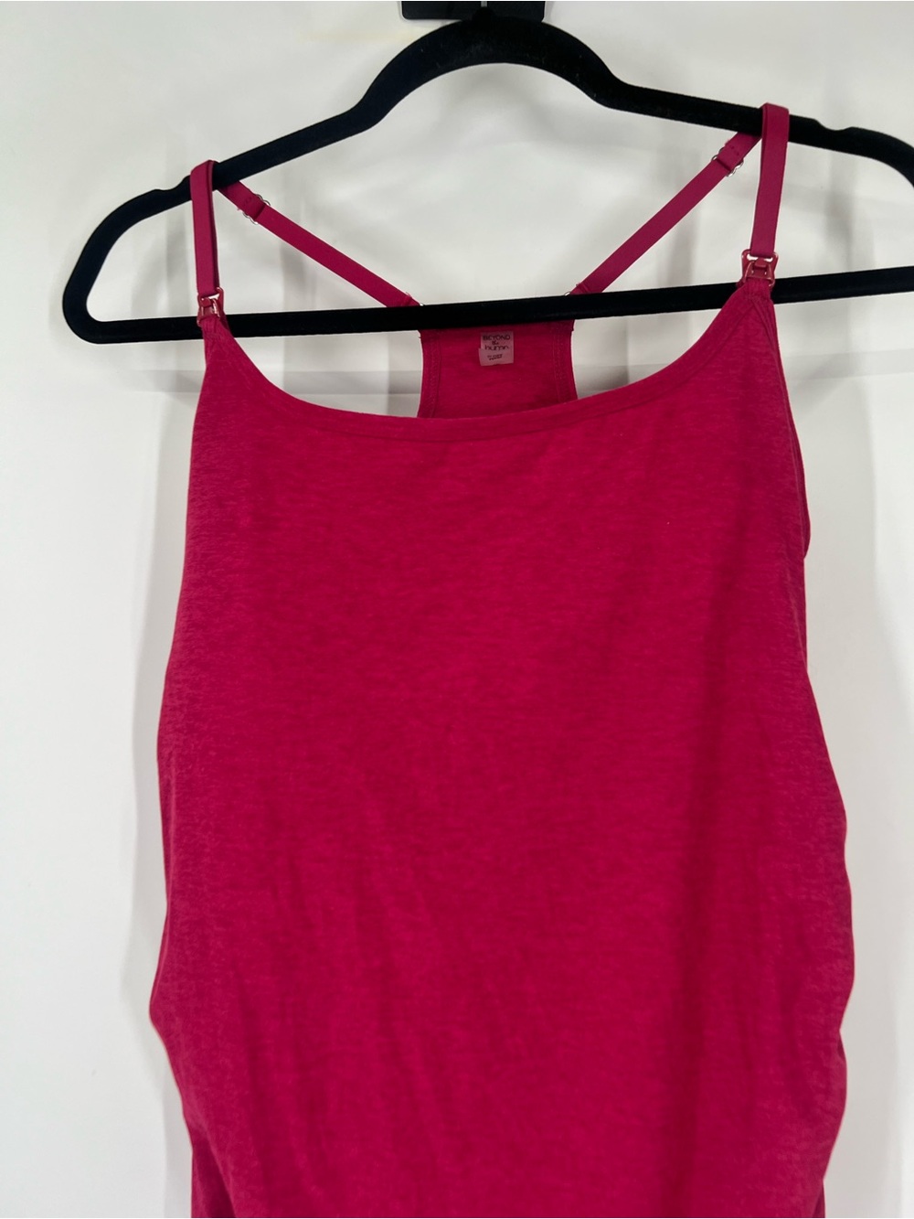 Beyond the Bump Pink Racerback Ruched Top - Picture 2 of 7